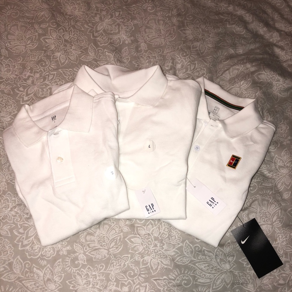 6 for 10 White Collard Polo and Undershirts!